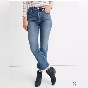 Madewell Cali Demi-Boot Jeans Women’s Size 27 Dark Wash Raw Hem